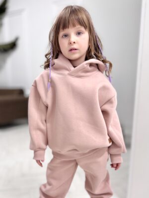 Bluza dziecięca OCIEPLANA z kapturem BLUSH
