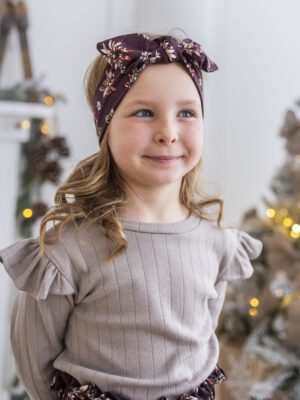 Opaska dla dziewczynki KWIATY ŚWIĄTECZNE