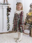 Sukienka dla dziewczynki ROZALIA KRATA ZIELEŃ