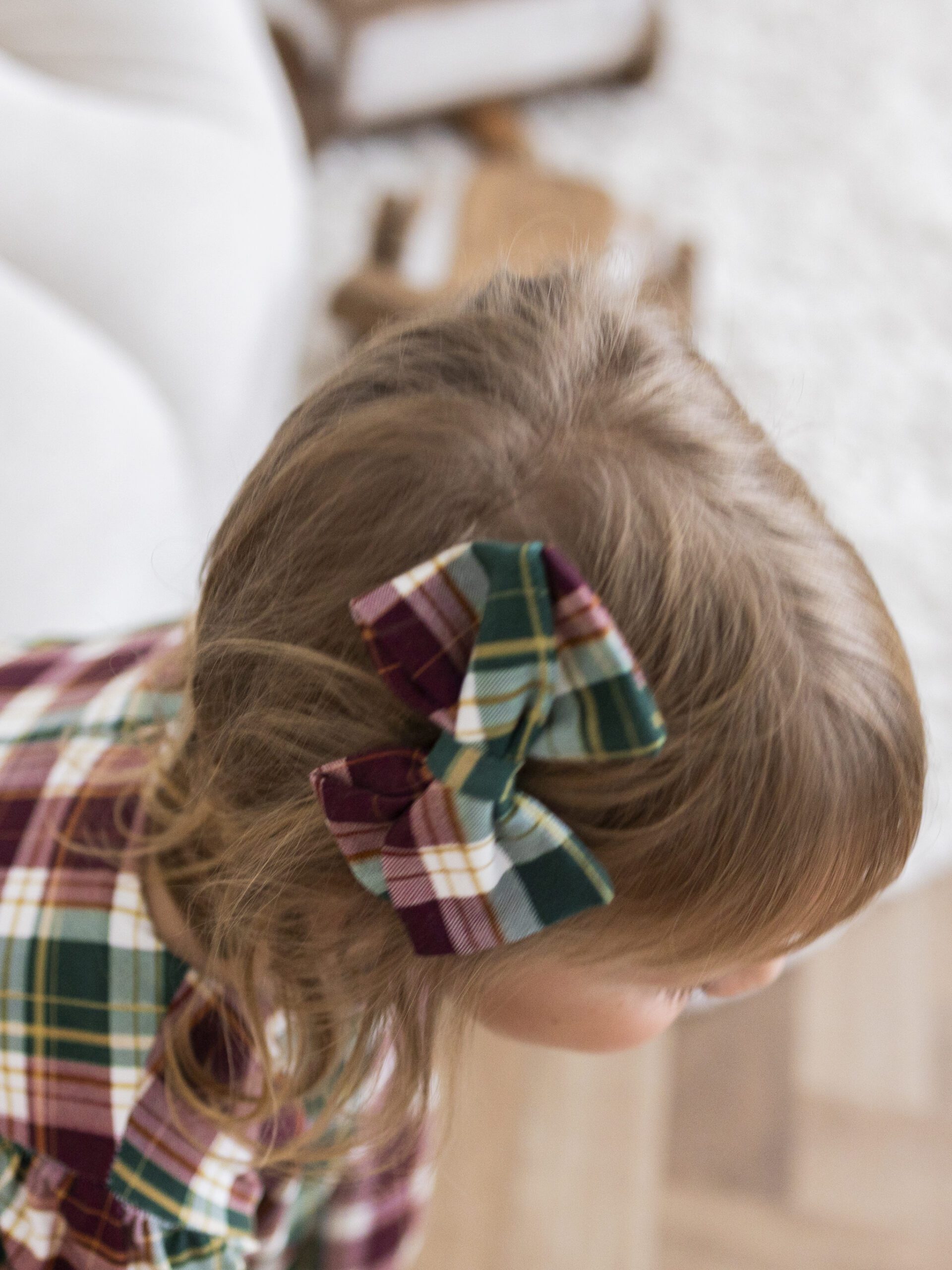 La Bambino kratazieleń-46 Spinka dziewczęca KOKARDA- KRATA ZIELEŃ