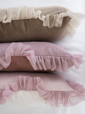 Dwustronna PODUSZKA dekoracyjna z falbanką