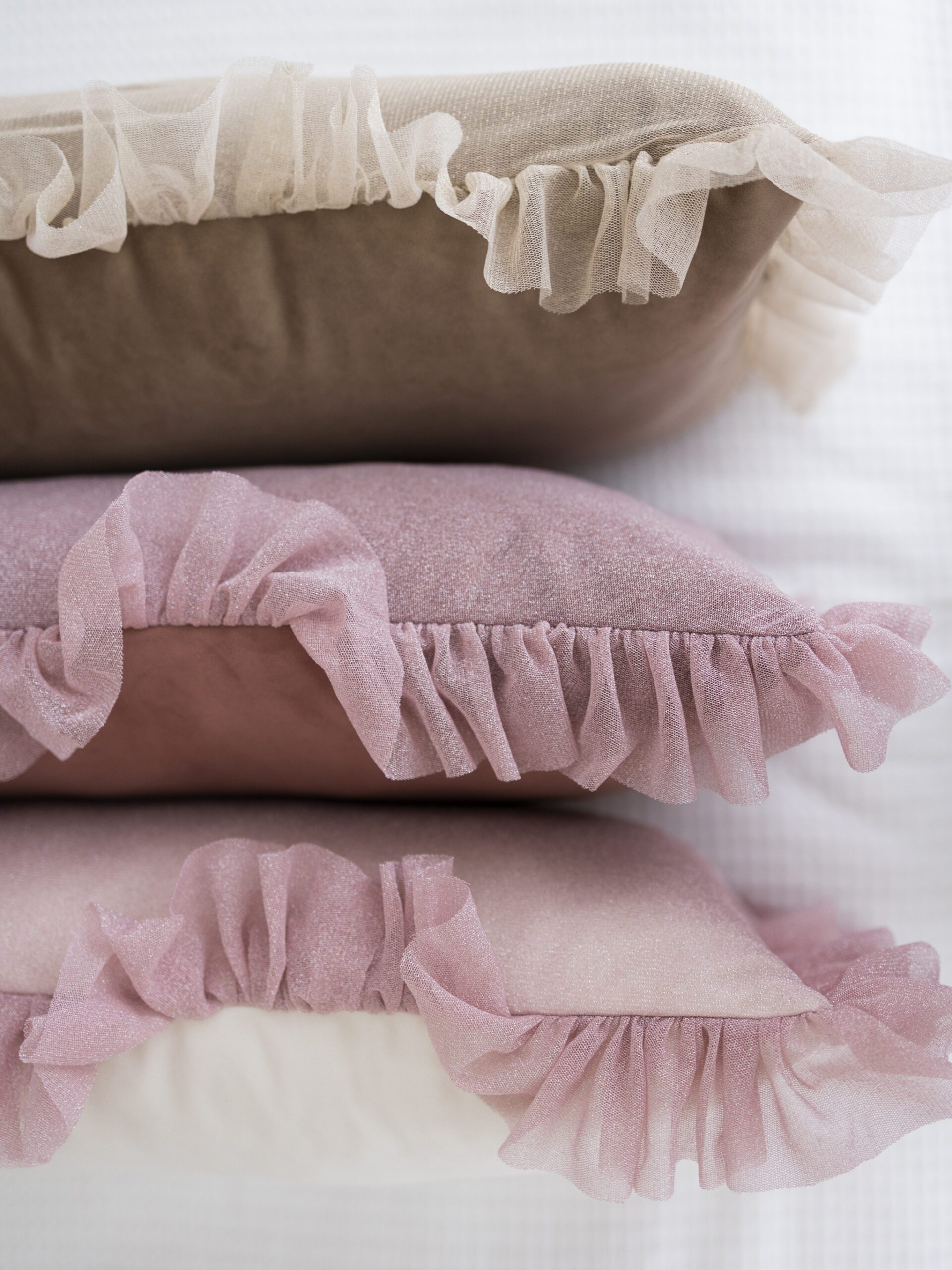 La Bambino pościel-26 Dwustronna PODUSZKA dekoracyjna z falbanką