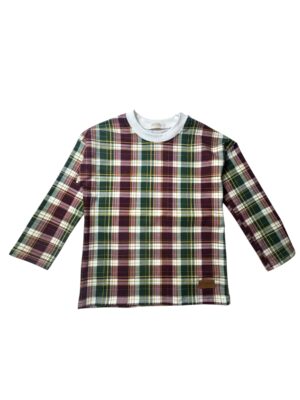 Longsleeve dziecięcy KRATA ZIELEŃ