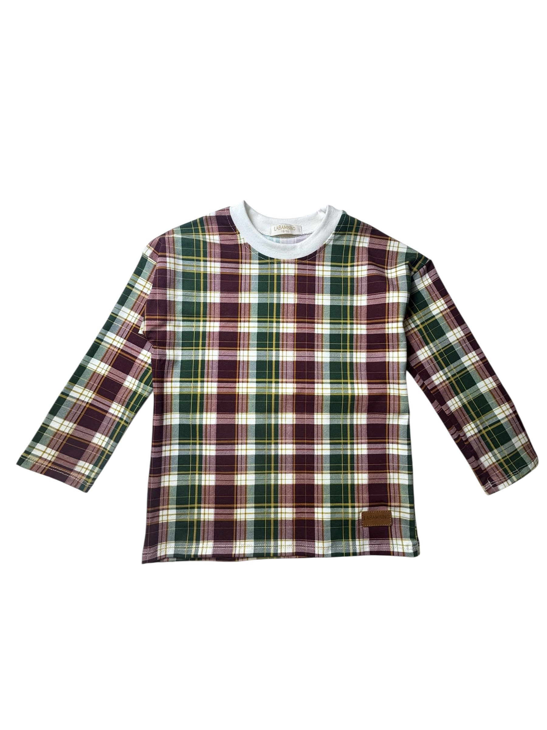 Longsleeve dziecięcy KRATA ZIELEŃ