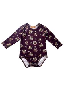 Body niemowlęce z zakładkami KWIATY ŚWIĄTECZNE