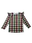 Koszulka dziewczęca z falbankami KRATA ZIELEŃ