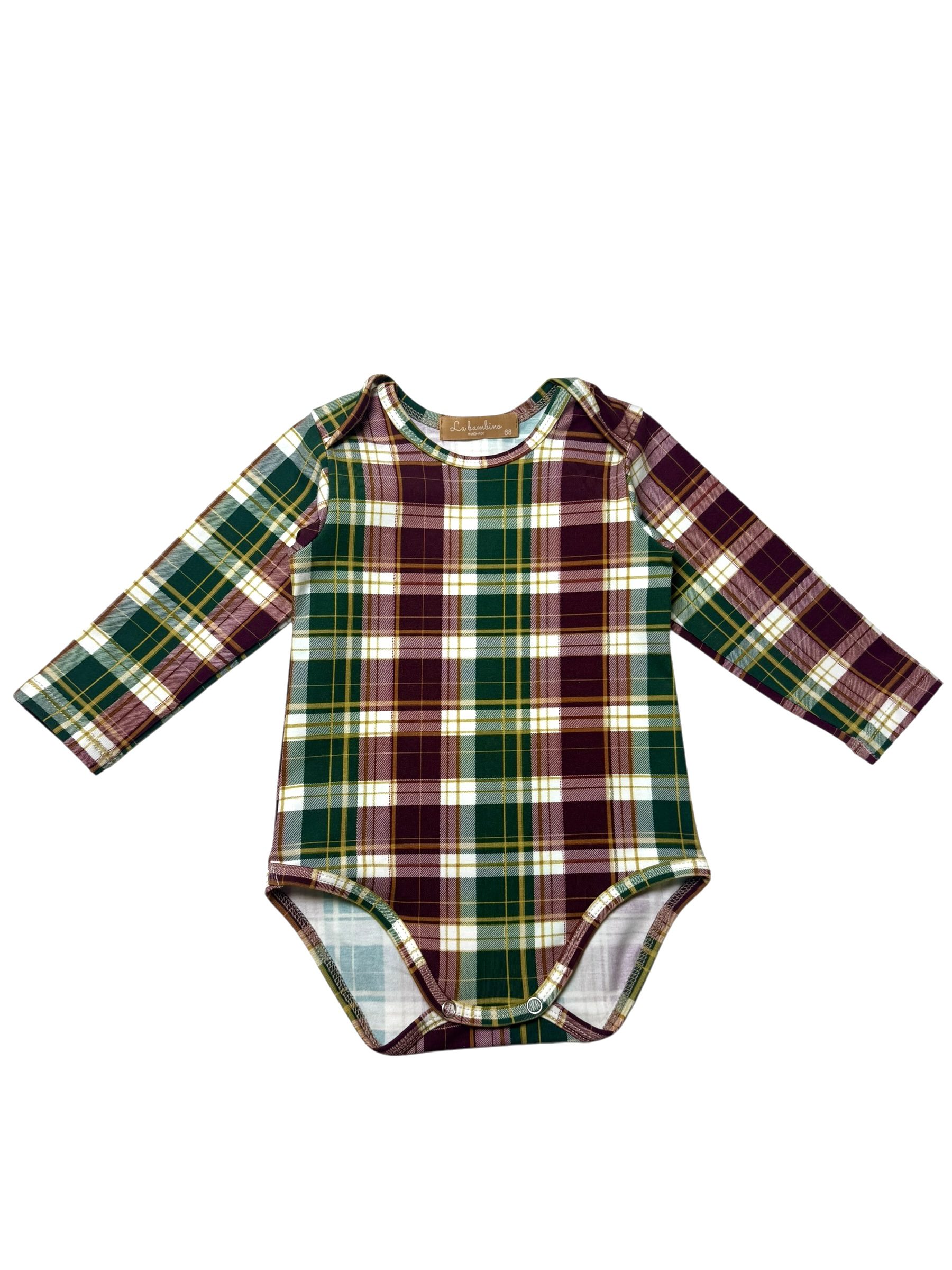 Photoroom_008_20251112_135221 Body niemowlęce z zakładkami KRATA ZIELEŃ