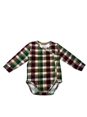 Body niemowlęce kopertowe KRATA ZIELEŃ