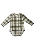 Body niemowlęce z zakładkami KRATA BEŻ
