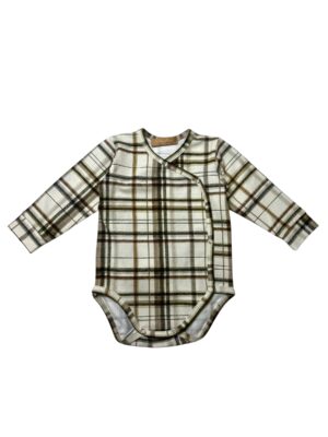 Body niemowlęce kopertowe KRATA BEŻ