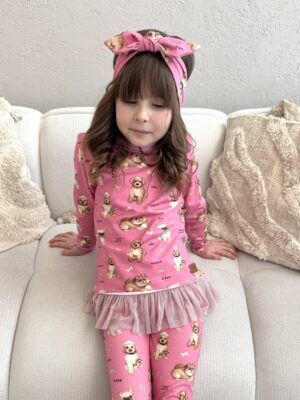 Koszulka z tiulem PIESKI róż