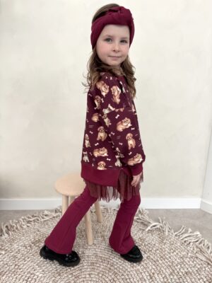 Zestaw bluza tiul PIESKI bordo i dzwony BORDO