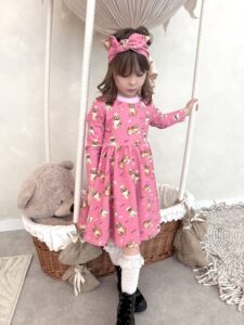 Sukienka dla dziewczynki ZOSIA- PIESKI róż