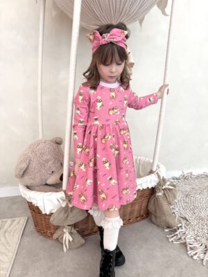 Sukienka dla dziewczynki ZOSIA- PIESKI róż