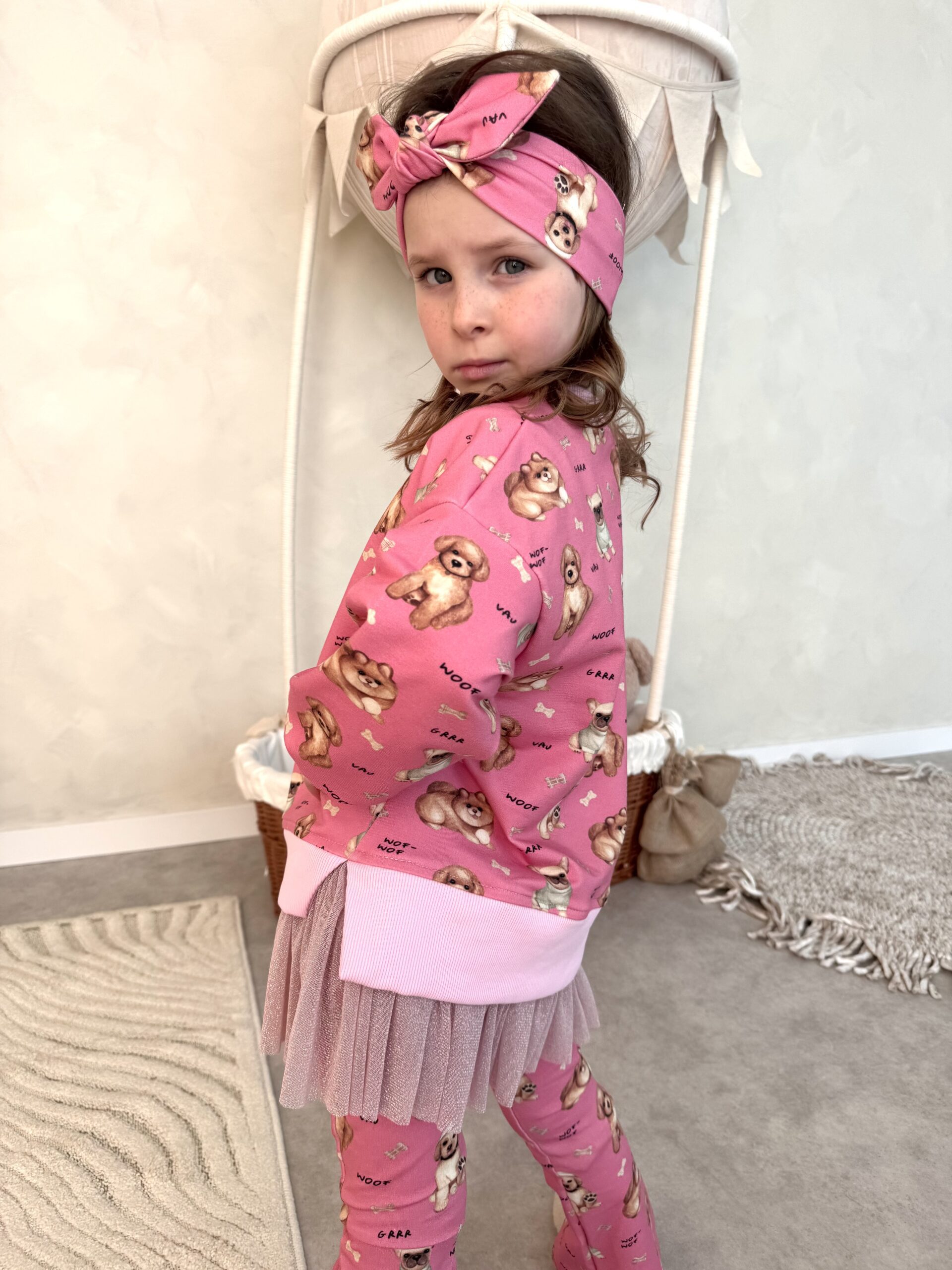 Opaska dla dziewczynki PIESKI róż