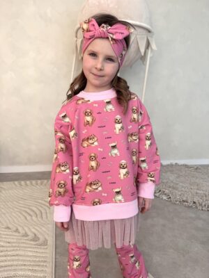 Bluza dziewczęca z TIULEM PIESKI róż
