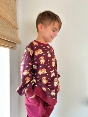 Bluza dziecięca OVERSIZE PIESKI bordo