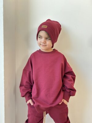 Bluza dziecięca OVERSIZE BORDO