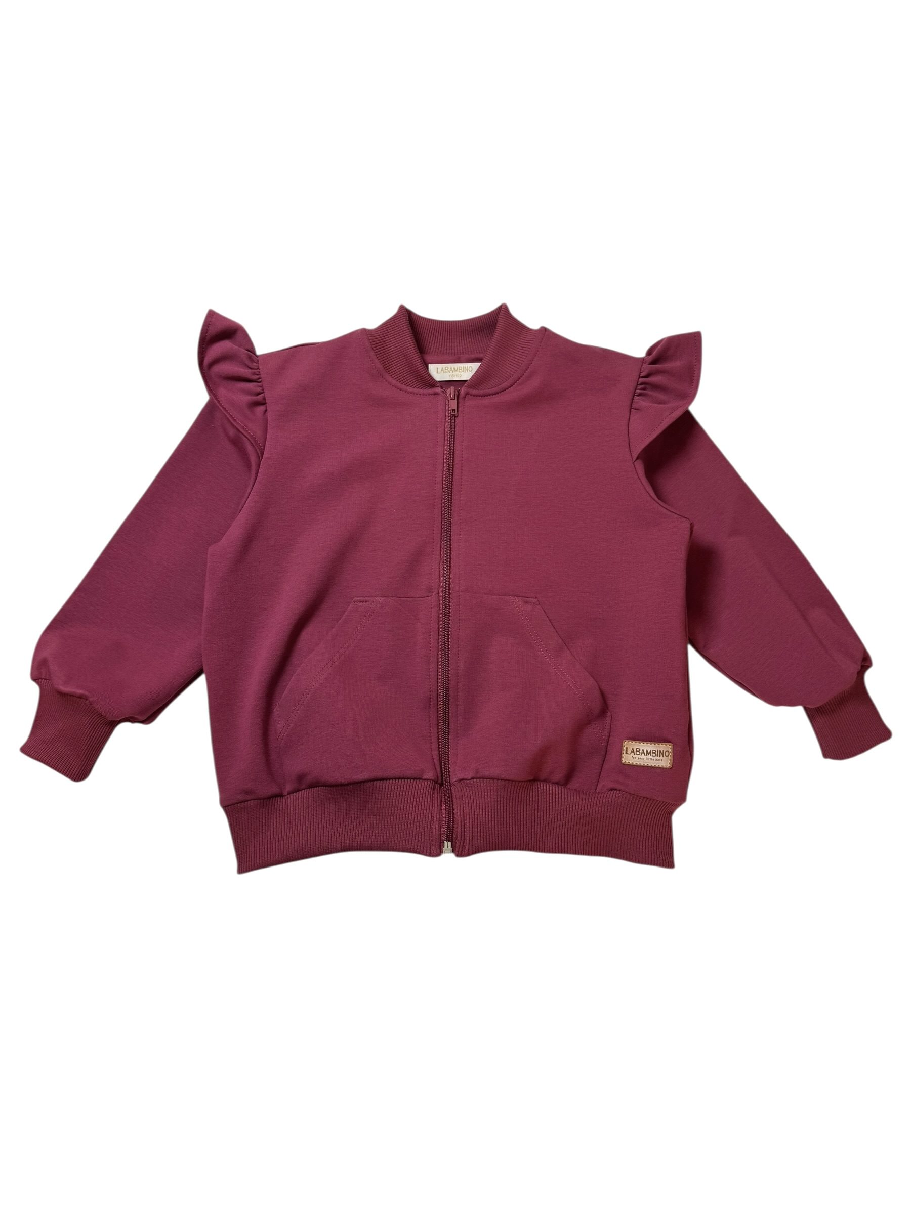 Photoroom_008_20260119_080614 Bluza dziecięca rozpinana BORDO falbanki