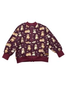 Bluza dziecięca rozpinana PIESKI bordo