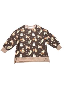 Bluza dziecięca OVERSIZE KOTKI czekolada