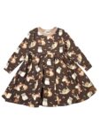 Sukienka dla dziewczynki ZOSIA- KOTKI czekolada