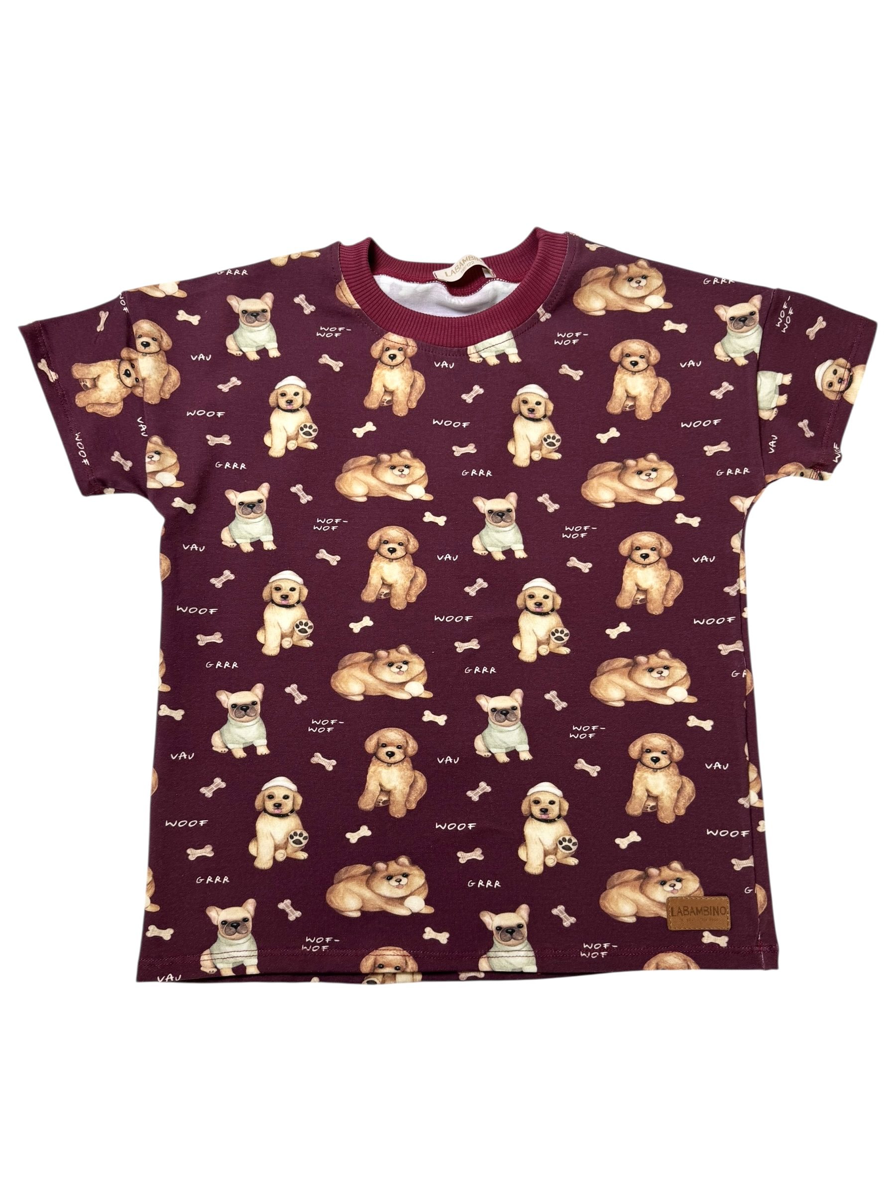 Tshirt dziecięcy PIESKI bordo