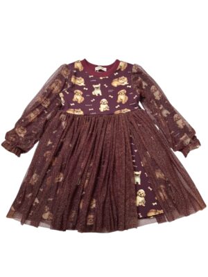Sukienka dla dziewczynki JAGNA - PIESKI bordo