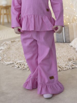 Spodnie dziewczęce BLOOM- len CUKIEREK