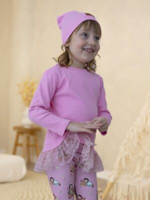 Koszulka z tiulem BABY PINK