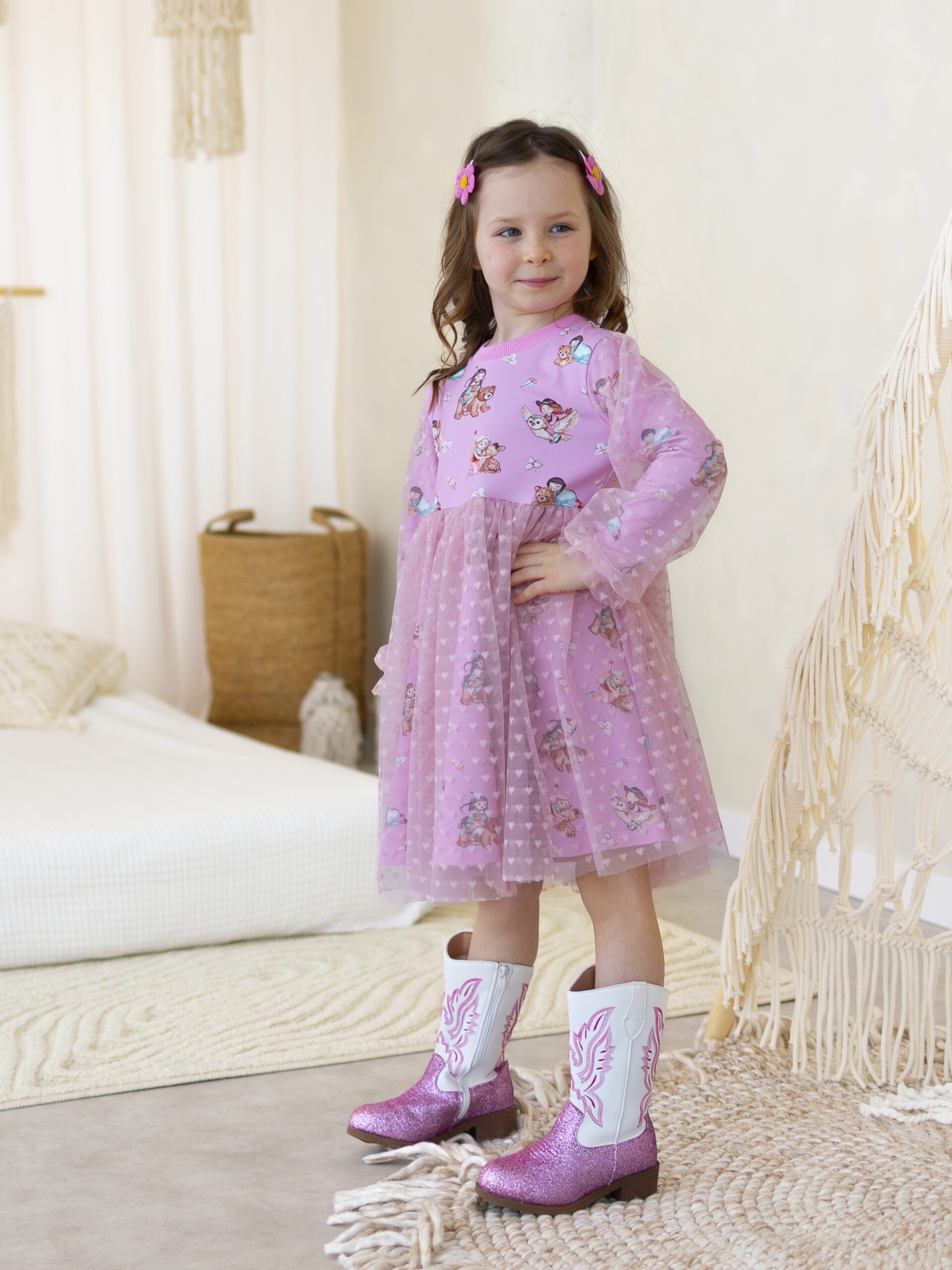 LaBambino2026-wiosna-37 Sukienka dla dziewczynki JAGNA - INDIANKI