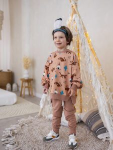 Zestaw chłopięcy BLUZA GEPARD ze spodniami SLIM MOKKA