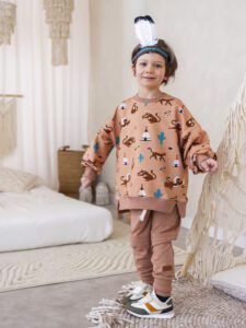 Zestaw chłopięcy BLUZA GEPARD ze spodniami SLIM MOKKA