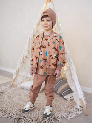 Zestaw chłopięcy bluza ROZPINANA GEPARD z baggy MOKKA