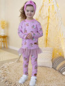 Zestaw koszulka z tiulem z legginsami INDIANKI