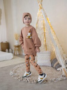 Zestaw chłopięcy bluza oversized MOKKA z legginsami GEPARD