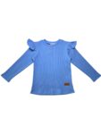 Koszulka dziewczęca z falbankami prążek SKY- limitowana