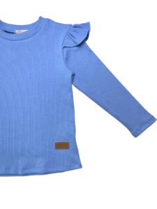 Koszulka dziewczęca z falbankami prążek SKY- limitowana