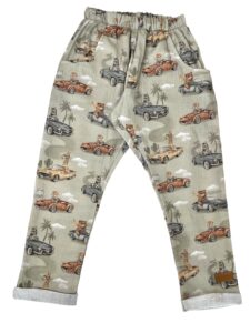 Spodnie chłopięce baggy muślin AUTA