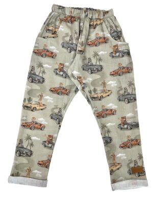 Spodnie chłopięce baggy muślin AUTA