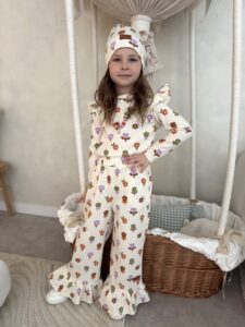 Zestaw dziewczęcy koszulka i spodnie BLOOM WAFFEL SPRING