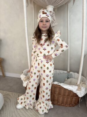 Zestaw dziewczęcy koszulka i spodnie BLOOM WAFFEL SPRING