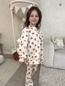 Bluza dziewczęca WAFFEL SPRING falbanki