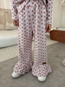 Spodnie dziewczęce BLOOM PRĄŻEK ROSE